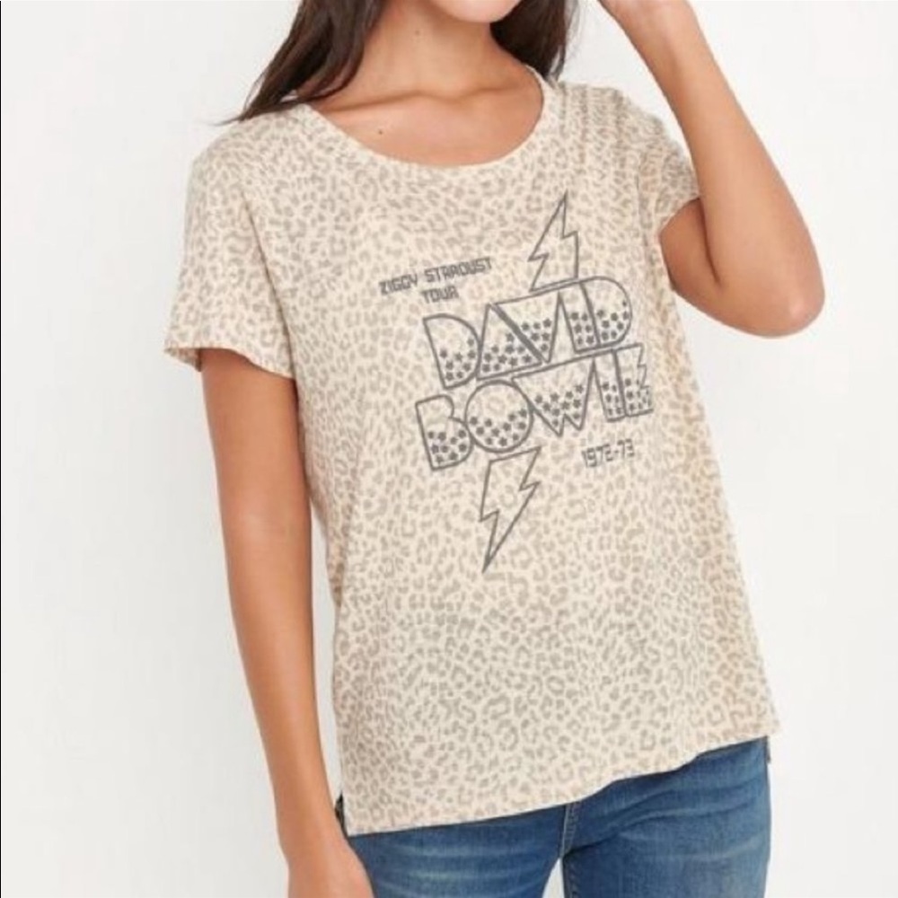 LUCKY BRAND Leopard Ziggy Stardust Bowie Band Tee
